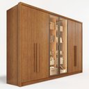 Ver imagem 2 de Guarda-Roupa Casal com Vidro e LED 6 Portas e 6 Gavetas Multimóveis Crnvh-GRP144 Cinamomo