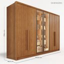 Ver imagem 4 de Guarda-Roupa Casal com Vidro e LED 6 Portas e 6 Gavetas Multimóveis Crnvh-GRP144 Cinamomo
