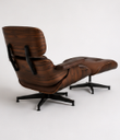 Ver imagem 2 de Poltrona Charles Eames com Puff - Pau Ferro em Couro Café