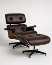 Ver imagem 1 de Poltrona Charles Eames com Puff - Pau Ferro em Couro Café