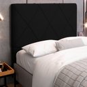 Ver imagem 2 de Cabeceira Cama Box Casal Mel 140cm com Frame Suede Preto - Desk Design