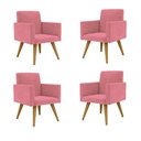 Ver imagem 1 de Kit 4 Cadeiras Recepção Poltrona Escritório Rosa