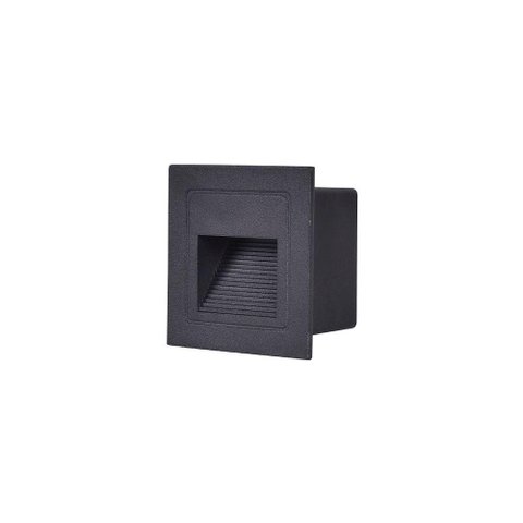 Balizador Nordecor Linder Embutir Quadrado Led Bivolt Preto 3000k Luz Amarela 2446