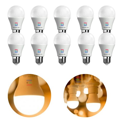 - Kit 10 Lâmpadas Bulbo Led 12w Bivolt E27 Branco Frio Quente