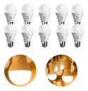 Ver imagem 1 de - Kit 10 Lâmpadas Bulbo Led 12w Bivolt E27 Branco Frio Quente