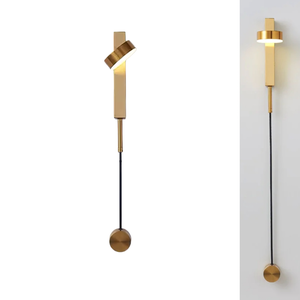 Arandela Led 7w Make Interruptor Analógico Dourada 3200k Bivolt