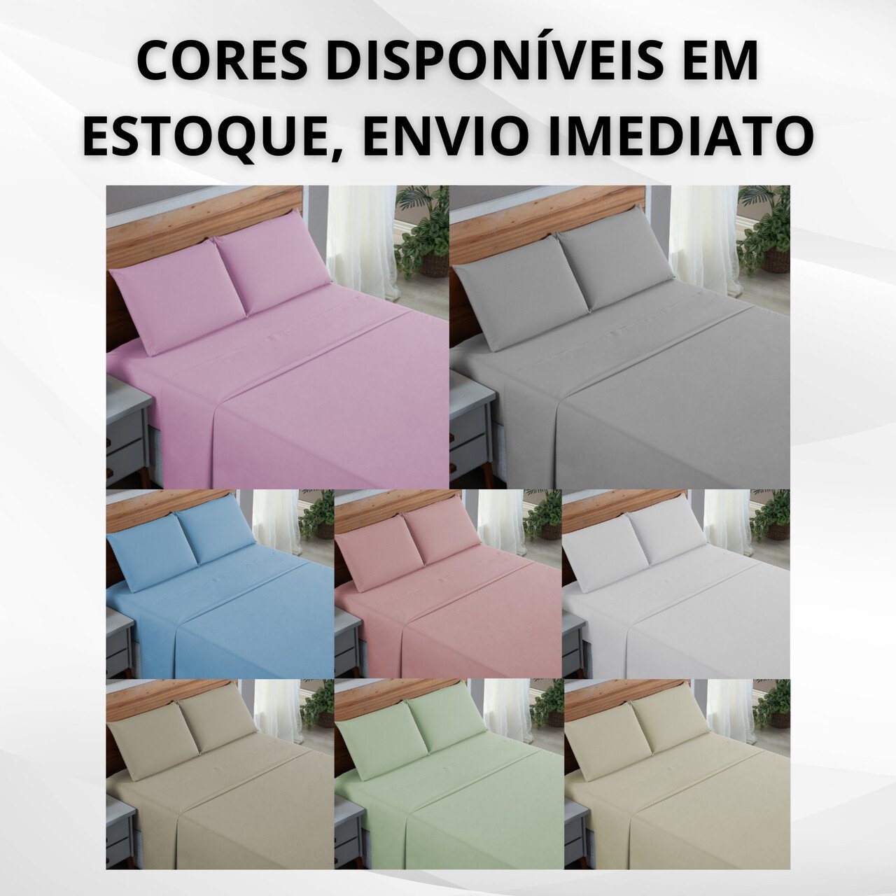 Kit Jogo Cama Solteiro 3 Peças 100% Algodão Percal 200 Fios Lençol com Elástico:verde - 10