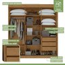 Conjunto de Guarda-roupa 3 Portas 3 Gavetas Saion Plus 1 Porta Glass e Cômoda 8 Gavetas Urban - 11