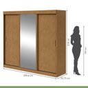 Ver imagem 5 de Conjunto de Guarda-roupa 3 Portas 3 Gavetas Saion Plus 1 Porta Glass e Cômoda 8 Gavetas Urban