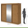 Conjunto de Guarda-roupa 3 Portas 3 Gavetas Saion Plus 1 Porta Glass e Cômoda 8 Gavetas Urban - 5