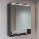 Ver imagem 1 de Armário Espelheira para Banheiro com 2 Portas e Iluminação LED Preto/Gafrite