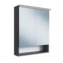 Ver imagem 2 de Armário Espelheira para Banheiro com 2 Portas e Iluminação LED Preto/Gafrite