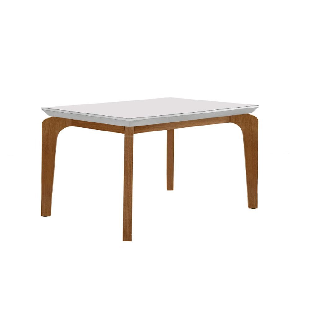 Conjunto Sala de Jantar Mesa Liz 120cm com Vidro Canto Reto e 4 Cadeiras Athenas Moderna - 8