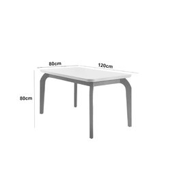 Conjunto Sala de Jantar Mesa Liz 120cm com Vidro Canto Reto e 4 Cadeiras Athenas Moderna - 3