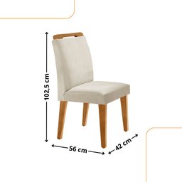 Conjunto Sala de Jantar Mesa Liz 120cm com Vidro Canto Reto e 4 Cadeiras Athenas Moderna - 3