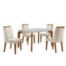Conjunto Sala de Jantar Mesa Liz 120cm com Vidro Canto Reto e 4 Cadeiras Athenas Moderna - 2