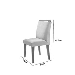 Conjunto Sala de Jantar Mesa Liz 120cm com Vidro Canto Reto e 4 Cadeiras Athenas Moderna - 4