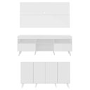 Ver imagem 6 de Conjunto Sala de Estar Rack + Painel TV 65" e Aparador Retrô Sofia Multimóveis Branco