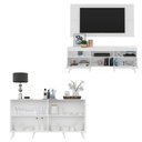 Ver imagem 5 de Conjunto Sala de Estar Rack + Painel TV 65" e Aparador Retrô Sofia Multimóveis Branco