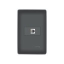 Ver imagem 1 de Tomada para Telefone Fame Habitat Black Rj11 4 Vias com Placa 4x2