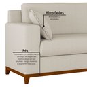 Ver imagem 5 de Sofá Living Vintage 3 Lugares 200cm em Boucle Slim