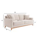 Ver imagem 3 de Sofá Living Vintage 3 Lugares 200cm em Boucle Slim Bege