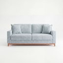 Ver imagem 4 de Sofá Living Vintage 3 Lugares 200cm em Boucle Slim Azul Bebê
