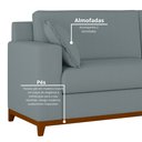 Ver imagem 5 de Sofá Living Vintage 3 Lugares 200cm em Boucle Slim