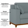 Sofá Living Vintage 3 Lugares 200cm em Boucle Slim - 4