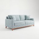 Ver imagem 2 de Sofá Living Vintage 3 Lugares 200cm em Boucle Slim Azul Bebê