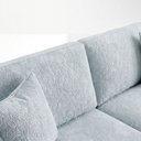 Ver imagem 6 de Sofá Living Vintage 3 Lugares 200cm em Boucle Slim Azul Bebê