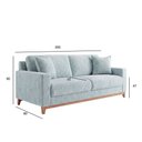Ver imagem 3 de Sofá Living Vintage 3 Lugares 200cm em Boucle Slim Azul Bebê