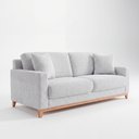 Ver imagem 2 de Sofá Living Vintage 3 Lugares 200cm em Boucle Slim Cinza Claro