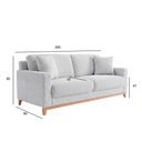 Ver imagem 3 de Sofá Living Vintage 3 Lugares 200cm em Boucle Slim Cinza Claro