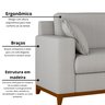 Sofá Living Vintage 3 Lugares 200cm em Boucle Slim - 7
