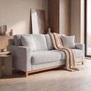 Ver imagem 1 de Sofá Living Vintage 3 Lugares 200cm em Boucle Slim Cinza Claro