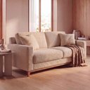Ver imagem 1 de Sofá Living Vintage 3 Lugares 200cm em Boucle Slim Marrom Avelã