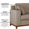 Sofá Living Vintage 3 Lugares 200cm em Boucle Slim - 4