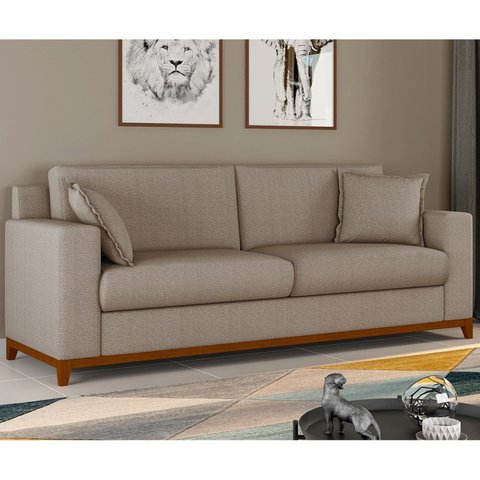 Sofá Living Vintage 3 Lugares 200cm em Boucle Slim