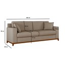 Ver imagem 3 de Sofá Living Vintage 3 Lugares 200cm em Boucle Slim