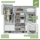Ver imagem 4 de Kit Quarto Casal 3 Peças com Guarda-Roupa Spazio Cômoda Urban e Cama Reali Branco