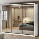 Ver imagem 2 de Kit Quarto Casal 3 Peças com Guarda-Roupa Spazio Cômoda Urban e Cama Reali Branco