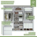 Ver imagem 5 de Kit Quarto Casal 3 Peças com Guarda-Roupa Spazio Cômoda Urban e Cama Reali Branco