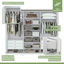Ver imagem 5 de Kit Quarto Casal 3 Peças com Guarda-Roupa Spazio Cômoda Urban e Cama Reali Branco
