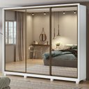 Ver imagem 2 de Kit Quarto Casal 3 Peças com Guarda-Roupa Spazio Cômoda Urban e Cama Reali Branco