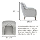 Ver imagem 3 de Poltrona Decorativa Capitone Sasha Pes Madeira Boucle Tce 1018 Moll