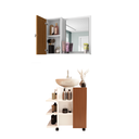 Ver imagem 2 de Kit para Banheiro Espelheira Genova + Gabinete Classic - Jm3 Móveis:branco/ripado