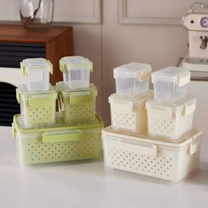 Organizador de Geladeira 5 Potes Herméticos Frutas Legumes