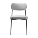 Ver imagem 5 de Kit 3 Cadeiras para Sala de Jantar Tecido Linho Design Aço Carbono Lavinia Cinza/Preto