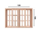 Ver imagem 2 de Vitrô Correr 4 Folhas Quadriculado de Madeira Mista Reto 1,20 X 1,00 Rodam